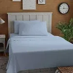 Twin Organic Cotton Deep Pocket Percale Sheet Set Arctic White - Purity Home