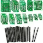 KeeYees 12 Types SMD to Dip Adapter PCB Proto Board Kit SOP8 SOP10 SOP14 SOP16 SOP20 SOP24 SOP28 0402/0603/0805 SMT SOT89/SOT223 TQFP100 QFN32 QFN44