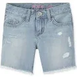 The Children's Place Girls Distressed Denim Midi Shorts