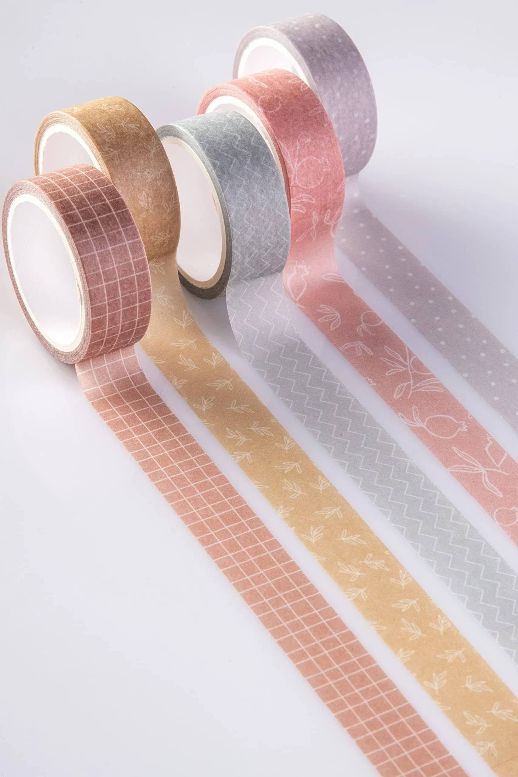 DIVERSEBEE Pastel Washi Tape Set, 5 Rolls Decorative Scrapbook Tape, Cute Craft Tape, Scrapbooking Bullet Journal Supplies, Bible Journaling, Planner Accessories, Gift Wrap Tape (Forest)