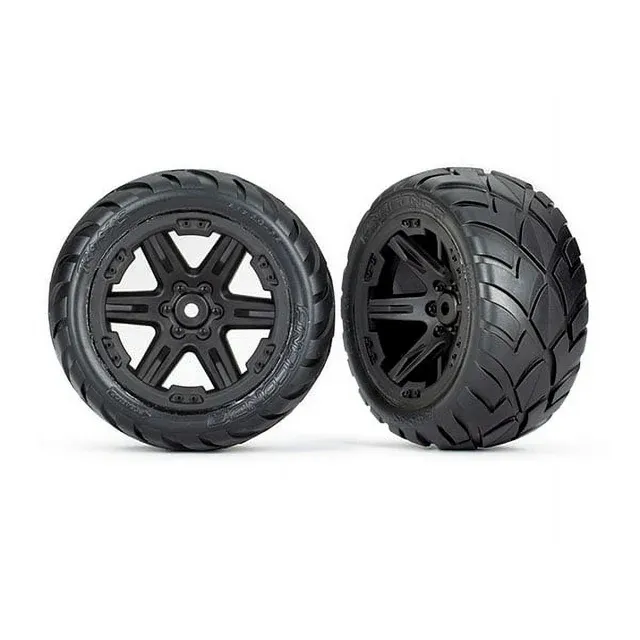 Traxxas Anaconda Tire and RXT Black Wheel Set (#6775 / 2.8" / 12mm Hex / 2pcs)