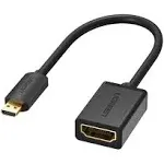 Ugreen Micro HDMI Adapter 4K /60Hz Micro HDMI Male to HDMI Female Cable Connector Converter for Raspberry Pi 4 GoPro HDMI Micro