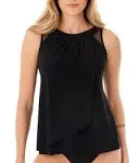 Miraclesuit Illusionists Ursula Underwire Tankini Top - Womens - Black - 12