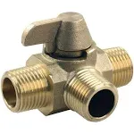 JR Products 62255 3-Way Brass Diverter Valve - 1/2" MPT x 1/2" MPT x 1/2" MPT