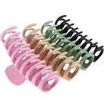 Tocess 8 Pack Big Hair Claw Clips for Women Large Claw Clip for Thin Thick Curly Hair 90s Strong Hold 4.33 inch Nonslip Matte Jumbo Hair Clips 8 Pcs