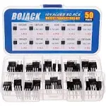 Bojack 10 Values 50 Pcs IRFZ44N IRF510N IRF530N IRF540N IRF640N IRF740 IRF840 IRF3205 IRF9540 IRF Series Transistors MOSFET Assortment Kit