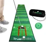 Indoor Putting Green and Golf Mat with Travel Bag + Putt Alignment (10