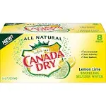 Canada Dry Lemon Lime Sparkling Seltzer Water, 12 Fluid Ounce Can, 8 Count