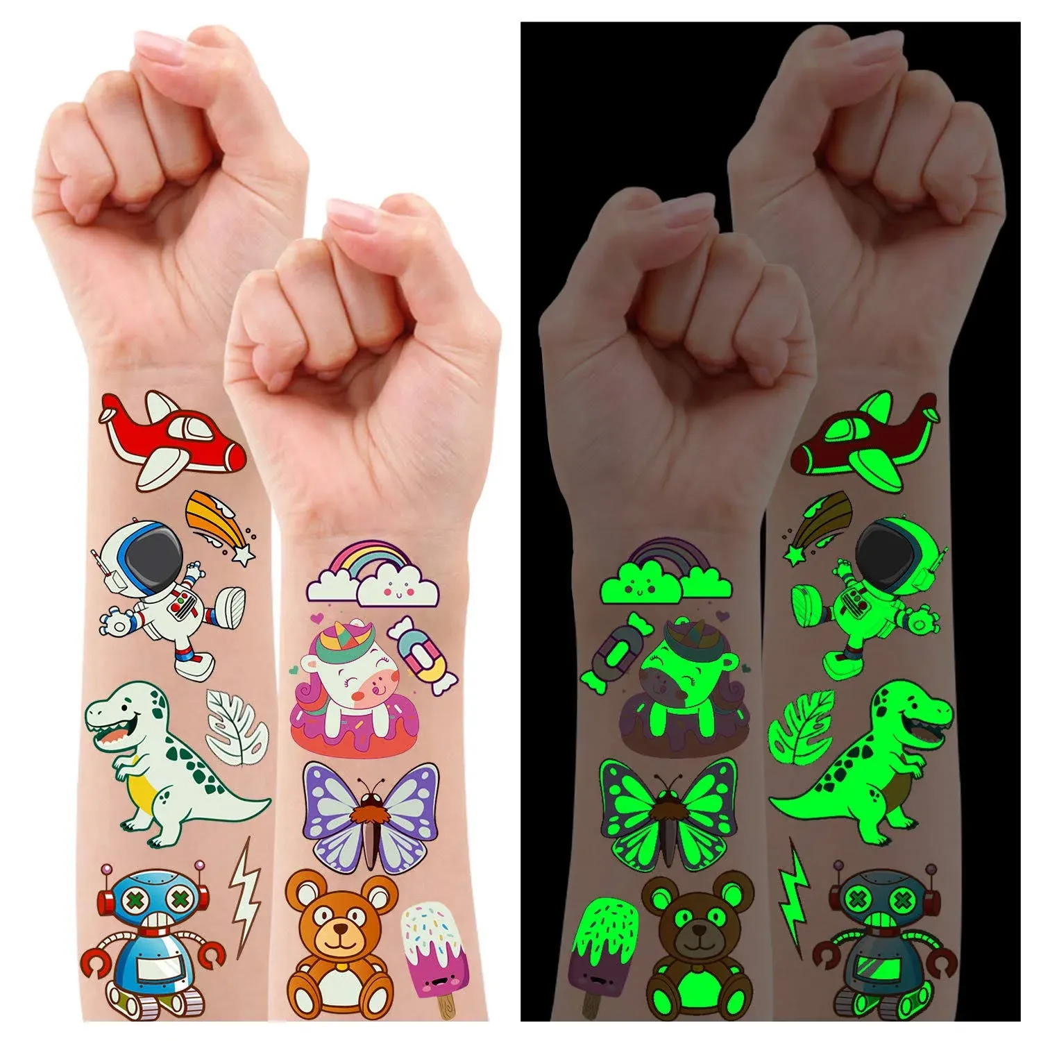 Partywind 380 Styles Luminous Temporary Tattoos Stickers