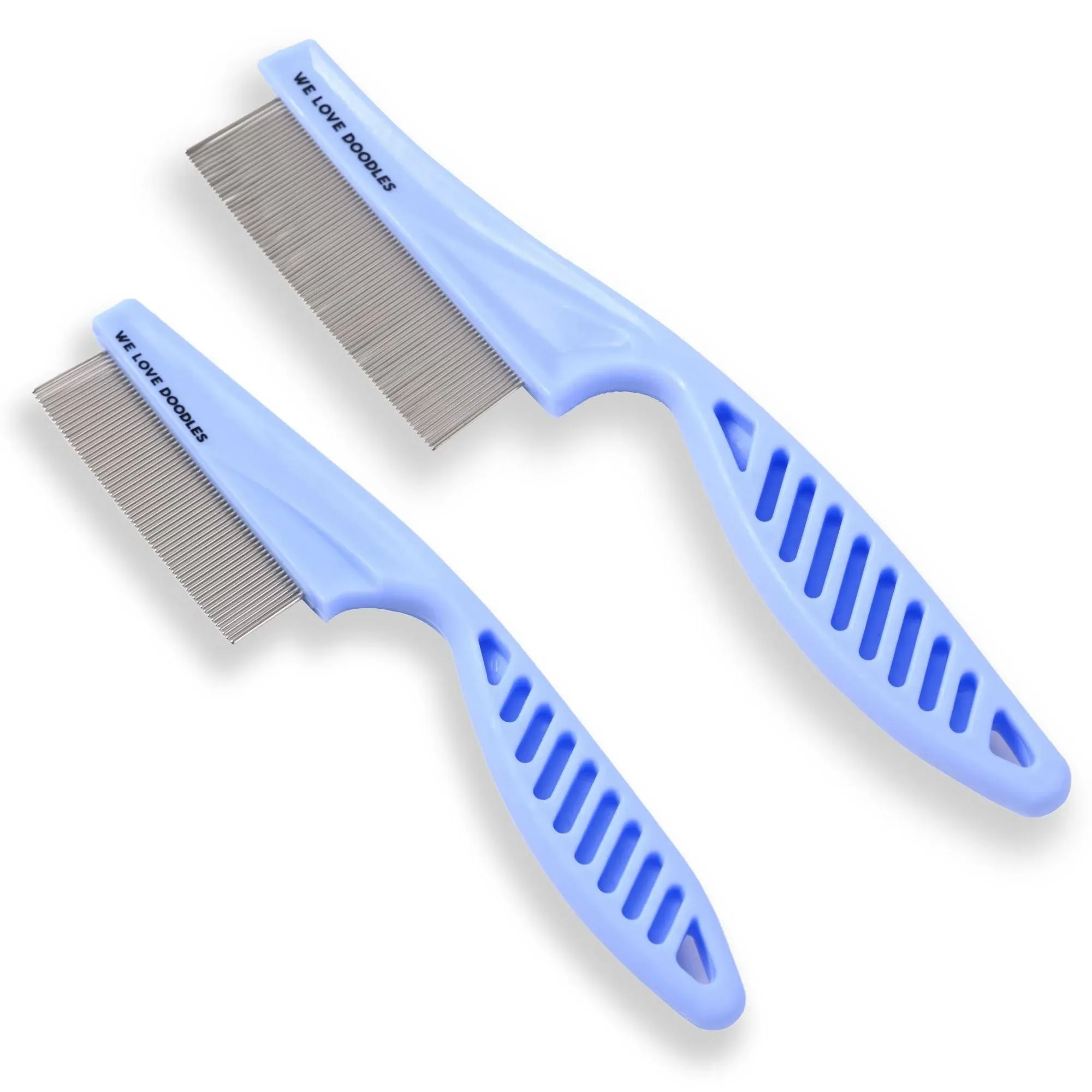 Dog Face Comb, Flea Comb for Dogs, Fine Tooth Tear Stain Remover Metal Comb, Removes Crust, Mucus, and Stains, Face Brush for Poodles & Other Breeds, Grooming Comb for Pets, Small [We Love Doodles]