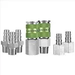 7pc Flexzilla 3/8&#034; Pro High Flow Air Hose Coupler Fitting Set A53657FZ