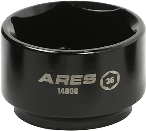 ARES 14008 – 36mm Low Profile Fuel Filter Socket - Low Profile Design for Easy Access - Chrome Vanadium Steel with Manganese Phosphate Coating to Resist Rust and Corrosion