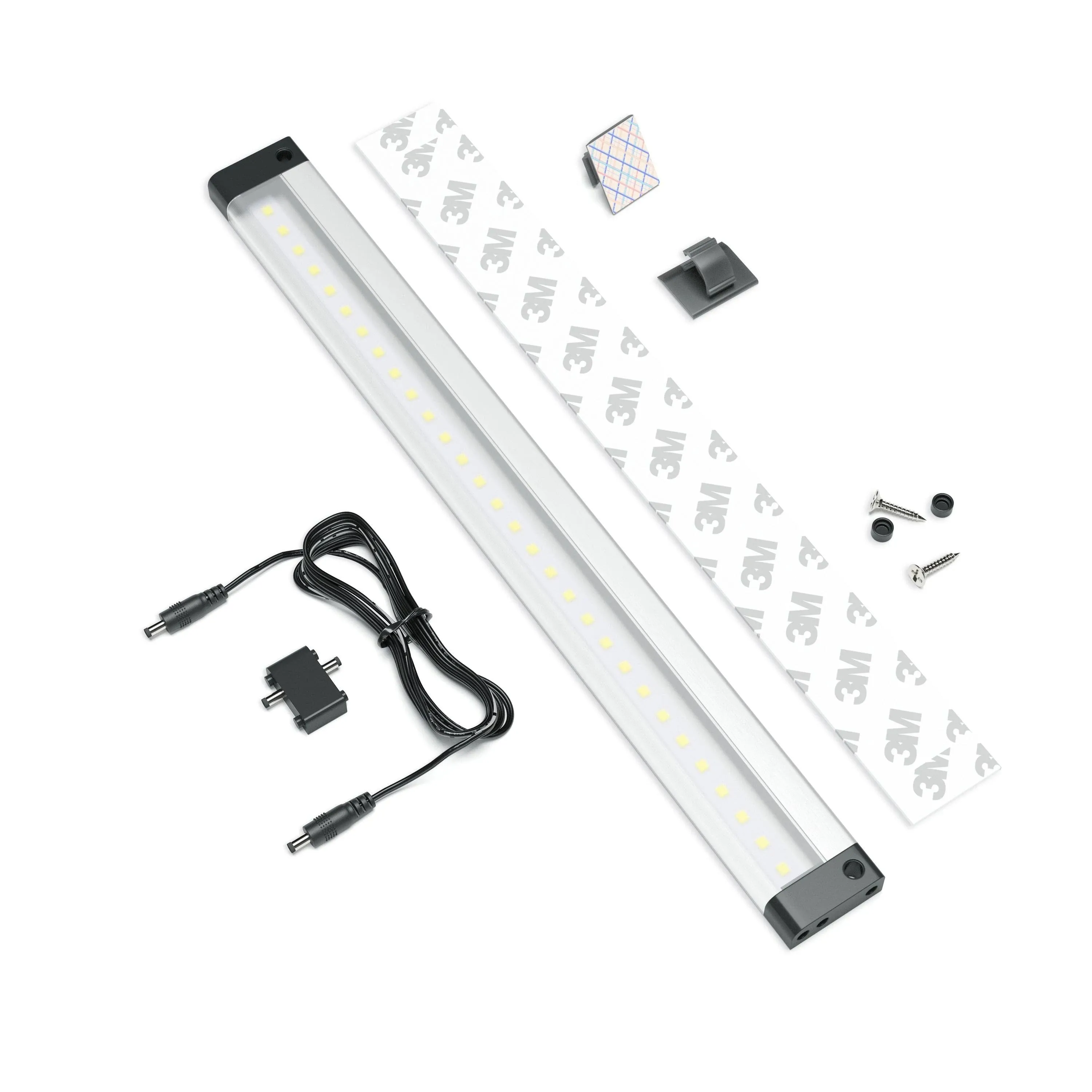 Eshine 7 inch LED Under Cabinet Lighting Bar Panel - No IR Sensor - with Accessories (no Power Supply Included), Warm White (3000K)