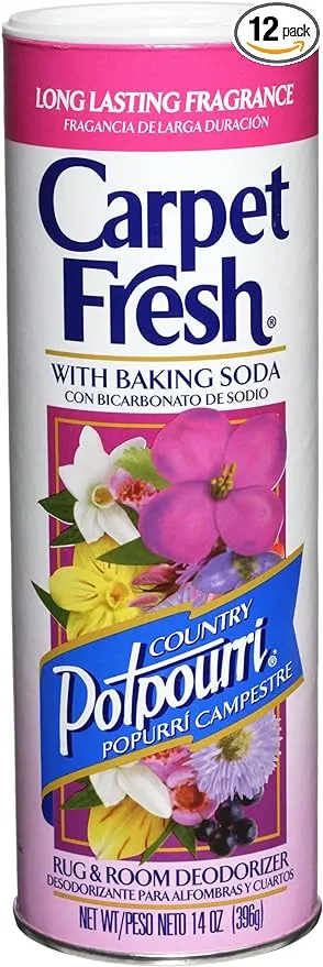 Carpet Fresh Rug and Room Deodorizer with Baking Soda, Country Potpourri Fragrance, 14oz (Pack of 12)