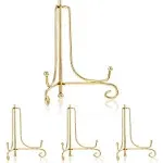 Tatuo 4 Packs Plate Stands for Display 6 Inch Plate Holder Display Stand, Iron Easel Picture Frame Holder, Decorative Photo Holder Stand for Home Decoration (Gold, 6 Inch)