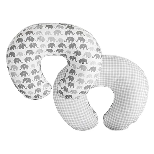 Boppy Nursing Pillow Cover, Premium Quick-Dry Fabric, Gray Elephants, Fits The Original Support Boppy Pillow for Breastfeeding and Bottle Feeding, Cover Only, Nursing Support Pillow Sold Separately