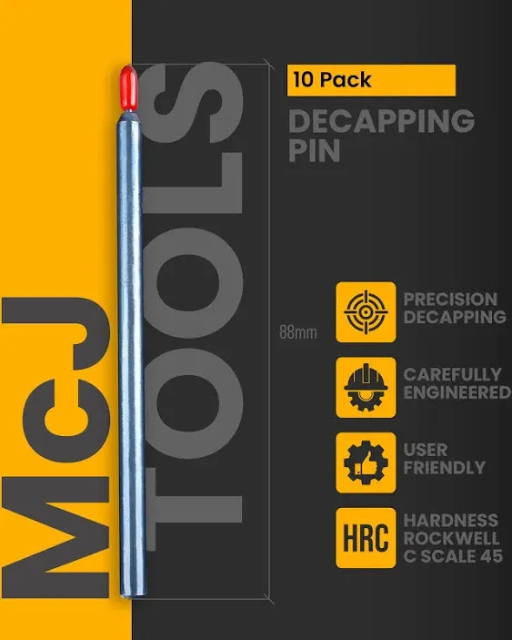 MCJ Tools Reloading Die Lock Rings and Decapping Pins