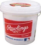 (24 Pack) Rawlings Bucket of Official League Recreational Grade OLB3 Baseballs