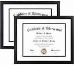 ELSKER&HOME 11x14 Diploma Frame, 8.5x11 Certificate&Document with Mat or 11x14 inch Without Mat, Black Frames, Display Degree or Award Frames (White