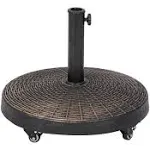 Island Umbrella 50-lb Bronze All-Weather Outdoor Round Resin Umbrella Base with Wheels