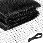 Hourleey Bird Netting, 7 x 100 FT Black Deer Fence Netting Reusable Protective Garden Netting for Vegetables Plants Fruit Trees with 50 Pcs Cable Ties