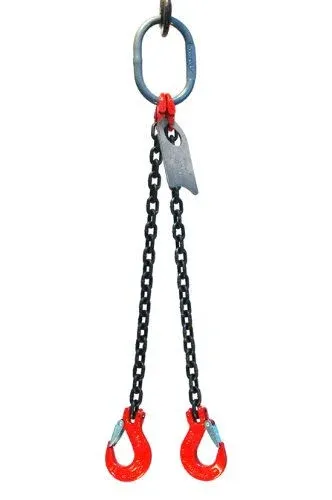 Chain Sling 3/8 x 5&#039; Double Leg Swivel Positive Lock Hooks Grade 80