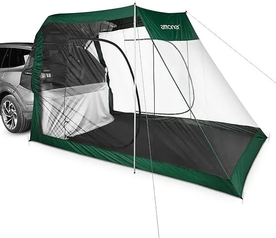 ATTONER Awning for SUV RV,Sun Shelter with Mesh Net Light Weight Truck Canopy Temporary Rest Awning for Road Trip or Long Journey