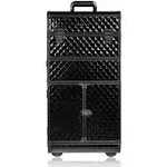 Shany Rebel Series Pro Makeup Artists Rolling Train Case Trolley Case Black