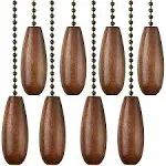 Ceiling Fan Chain Pulls Decorative Extension 12 Inches Walnut Color Wooden Pull Chain Fan Pulls Set Ornaments for Ceiling Light Lamp Fan Chain 8 Pcs (Bronze)