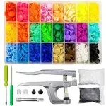 TmppDeco Plastic Snaps With Snap Pliers, 460 Sets 24-Colors Snap Buttons For Sewing, Snap Fasteners Kit For Sewing, Clothing, Crafting