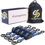 Strapinno 4 Pack Auto Retractable Ratchet Straps Bundle (1 in x 6 ft), 1500 LBS