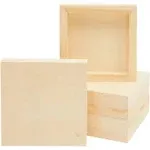 6 Pack Unfinished Wood Canvas Boards for Painting, 6x6 Square Wooden Panels for