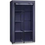 Portable Closet with 6 Shelves Dark Blue