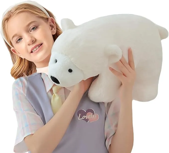 ELAINREN Standing Polar Bear Plush Kids Throw Pillow Super Soft Polar Bear ...