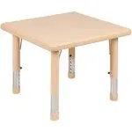 Flash Furniture 24" Square Natural Plastic Height Adjustable Activity Table