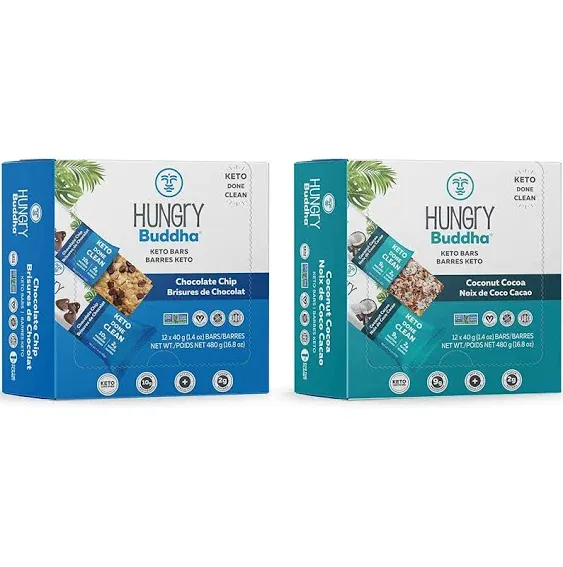 Hungry Buddha - Keto Chocolate Chip - Plant Based Protein Bar 1.4 oz