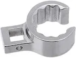 3/8" Drive, SAE 7/8" Crowfoot Socket Wrench, Flare Nut Head, Full Polish Finish