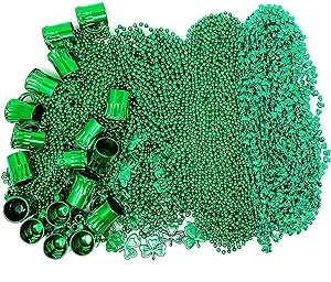 4E&#039;s Novelty St Patricks Day Beads Necklace Bulk (72 Pack) Shamrock Green 