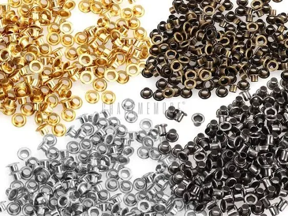 CRAFTMEMORE 2MM Hole 200PCS Tiny Grommets Eyelets Self Backing for Bead Cores, Clothes, Leather, Canvas (Gunmetal)