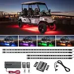 4pc Expandable Million Color LED 6-Seater Limo Golf Cart Underglow Accent Neo...