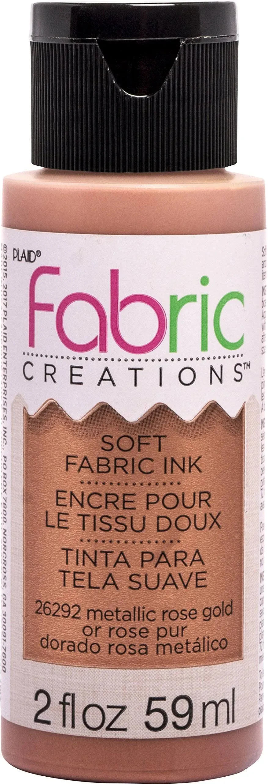 Plaid Metallic Rose Gold Fabric Creations Metallic Soft Fabric Ink - 2 fl oz