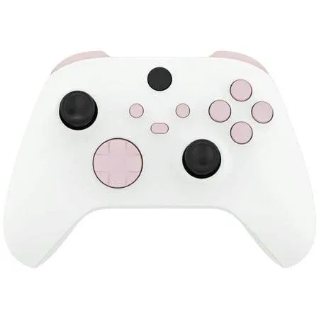 eXtremeRate No Letter Imprint Custom Full Set Buttons for Xbox Series X/S Controller, Cherry Blossoms Pink Replacement Accessories Bumpers Triggers Dpad ABXY Buttons for Xbox Series X/S, Xbox Core Controller - JX3512