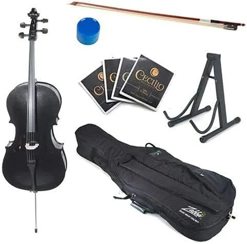 Mendini By Cecilio Cello - Musical Instrument For Kids & Adults - Cellos Kit w/Bow, Stand, Bag - Stringed Music Instruments For Students (Full Size, Blue)