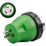 3 Prong 15 Amp to 50 Amp RV Adapter Plug with Locking Connector 5-15P to SS2-...