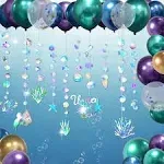 Cheerland Iridescent Under The Sea Balloon Garland Kit Holographic Ocean Party ...