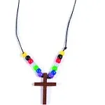 Cross &amp; Bead Necklace Kit Set Makes 12 FINAL $ NEW