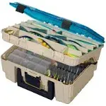 Plano Synergy Fishing Magnum Satchel, Two-Tier Tackle Box, Blue / White