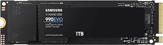 SAMSUNG 990 EVO SSD 1TB, PCIe Gen 4x4, Gen 5x2 M.2 2280 NVMe Internal Solid State Drive, Speeds Up to 5,000MB/s, Upgrade Storage for PC Computer, Laptop, MZ-V9E1T0B/AM, Black