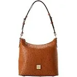 Dooney & Bourke Women's Ostrich Hobo Leather Shoulder Bag in Caramel