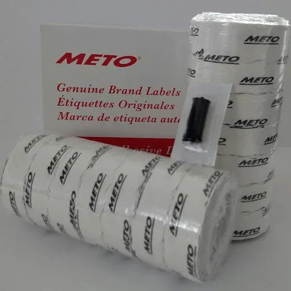 METO LABELS 2200/2  to suit Priceguns13.22 and 15.22 Box White + Free ink roller